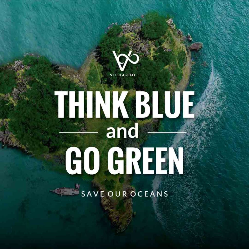 Think blue and go green | World Oceans Day | Save Ocean Slogans & Quotes | Vicharoo