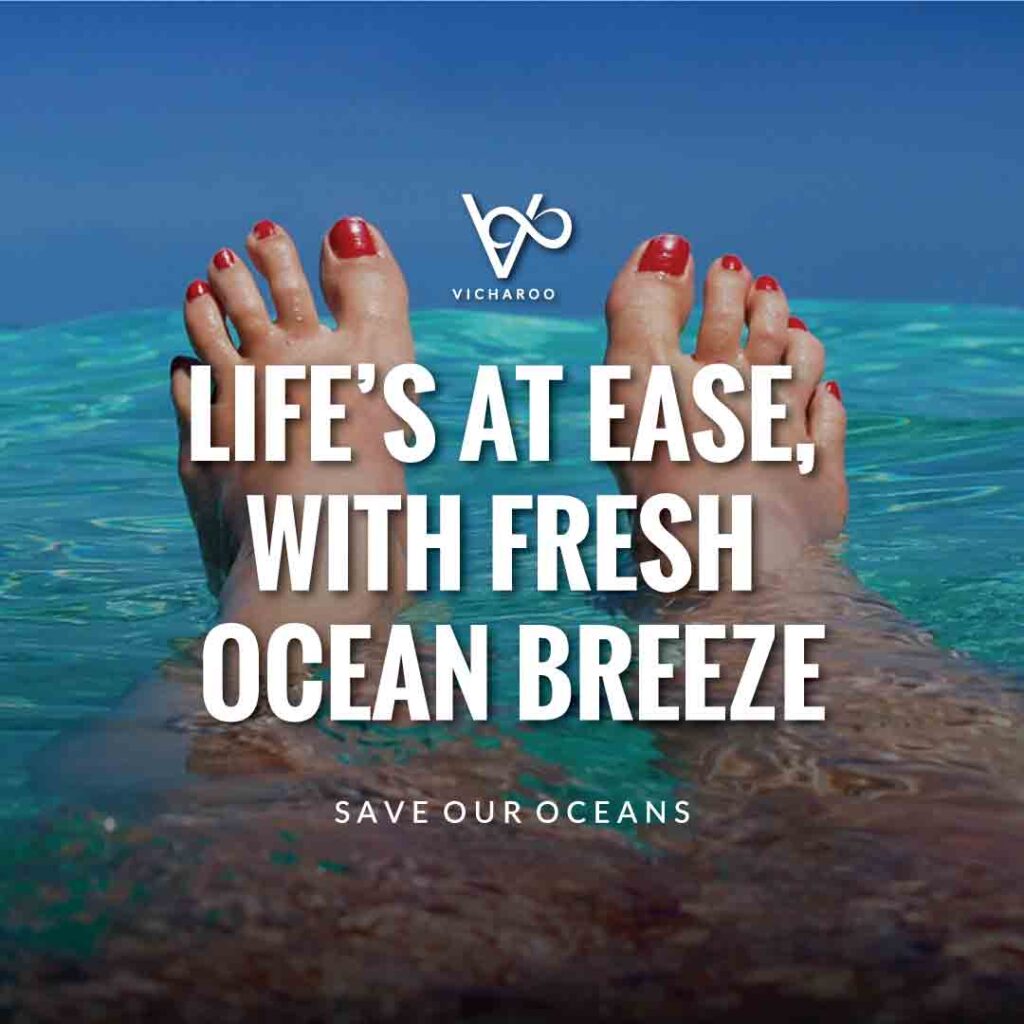 Life's at ease, with fresh ocean breeze | World Oceans Day | Save Ocean Slogans & Quotes | Vicharoo
