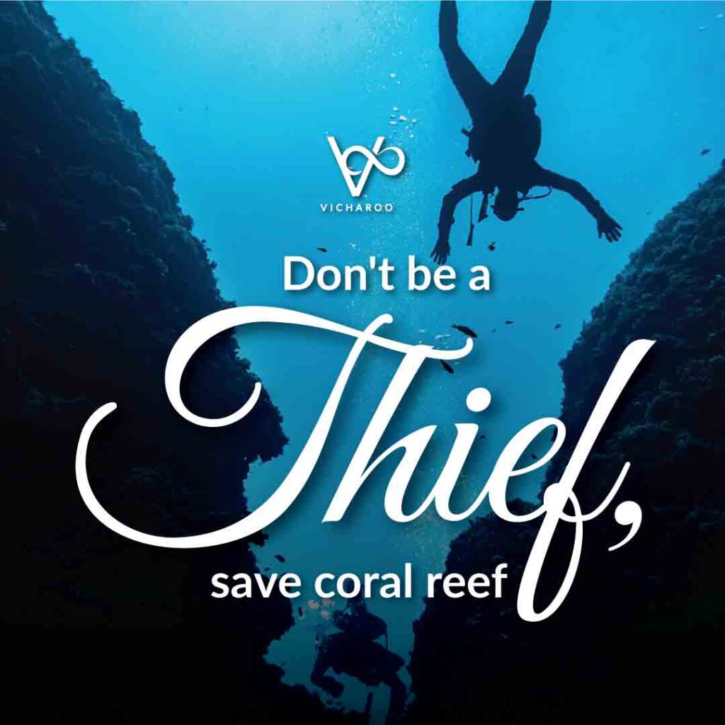 Don't be a thief, save coral reef | World Oceans Day | Save Ocean Slogans & Quotes | Vicharoo