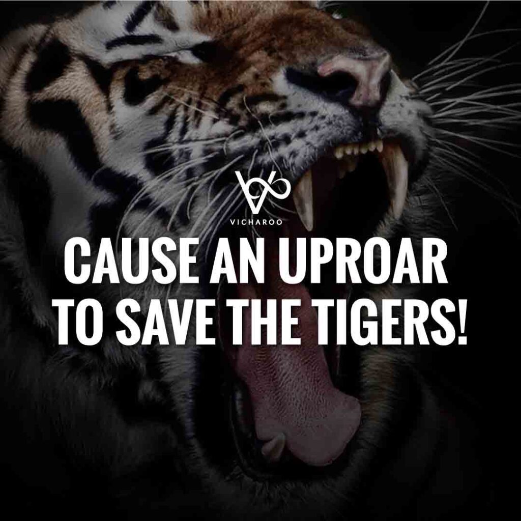 Cause an uproar to save the tigers | Save Tigers Slogans and Quotes | International Tiger Day