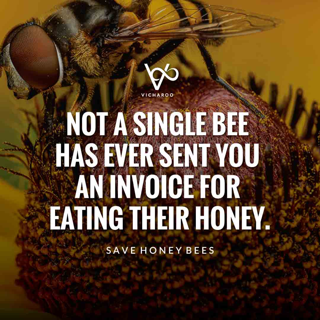 Not a single bee has ever sent you an invoice for eating their honey | Save Honey Bees Save Honey Bees Slogans and Quotes | World Honey Bee Day
