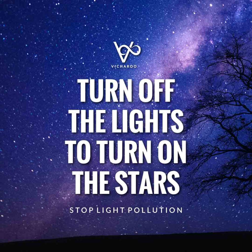 Turn off the lights to turn on the stars | Light Pollution Slogans and Quotes