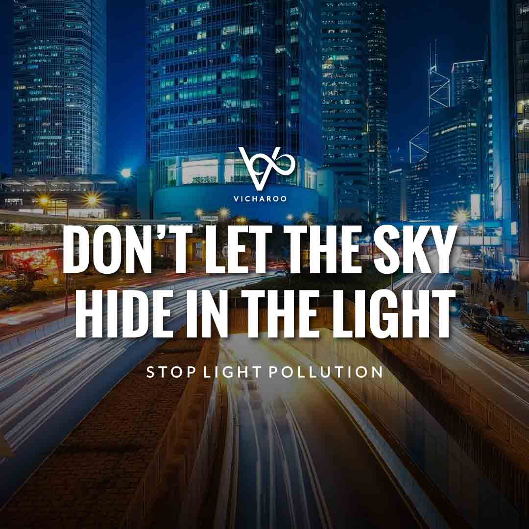 Don't let the sky hide in the light | Light Pollution Slogans and Quotes