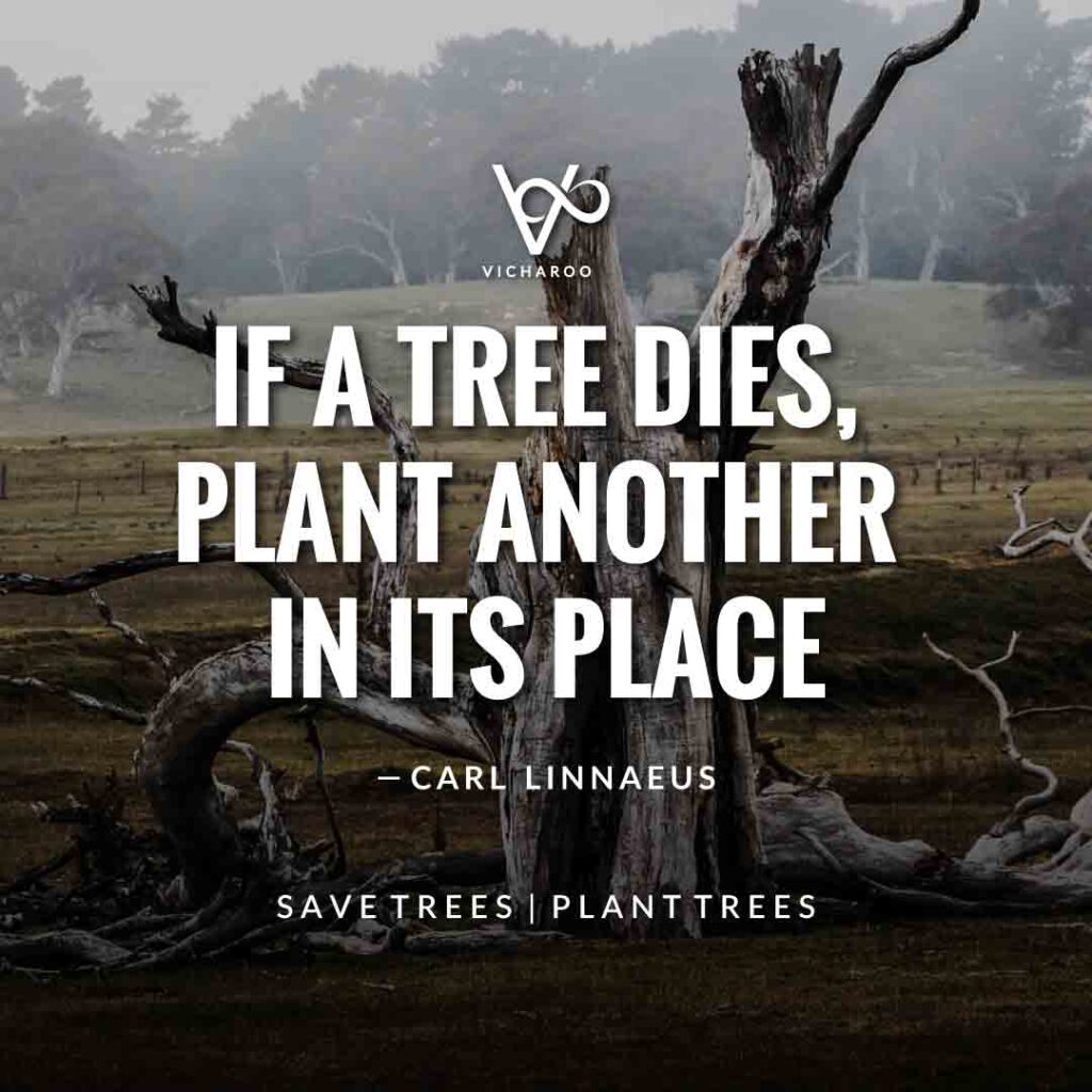 If a tree dies, plant another in its place - Carl Linnaeus | Save Forests | Tree Plantation Slogans & Quotes | Vicharoo