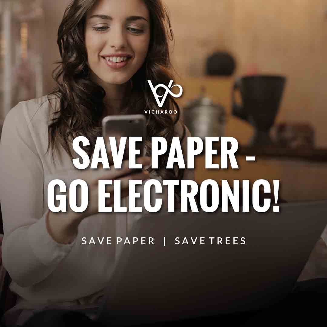 Save paper. Go electronic | Save Forests | Tree Plantation Slogans & Quotes | Vicharoo