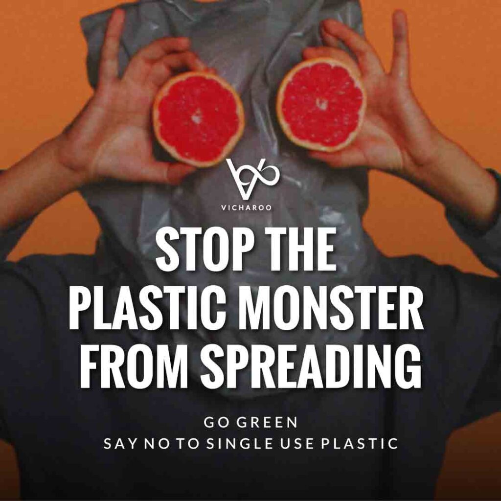 Stop the plastic monster from spreading | Plastic Pollution | Waste Management Slogans & Quotes | Vicharoo