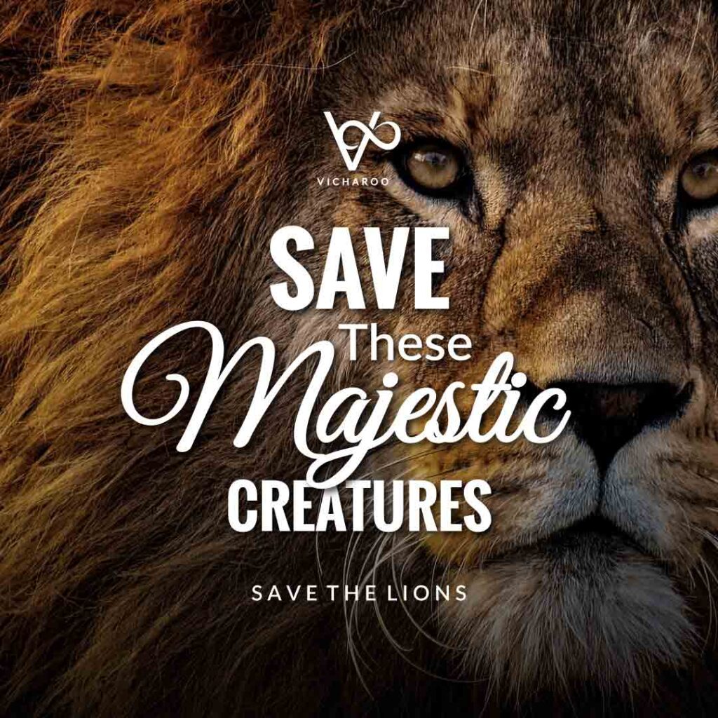 Save these majestic creatures | Save Lions | World Lion Day Slogans