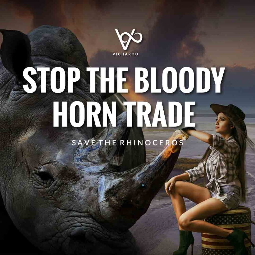 Stop the bloody horn trade | Save Rhinoceros Slogans | World Rhino Day