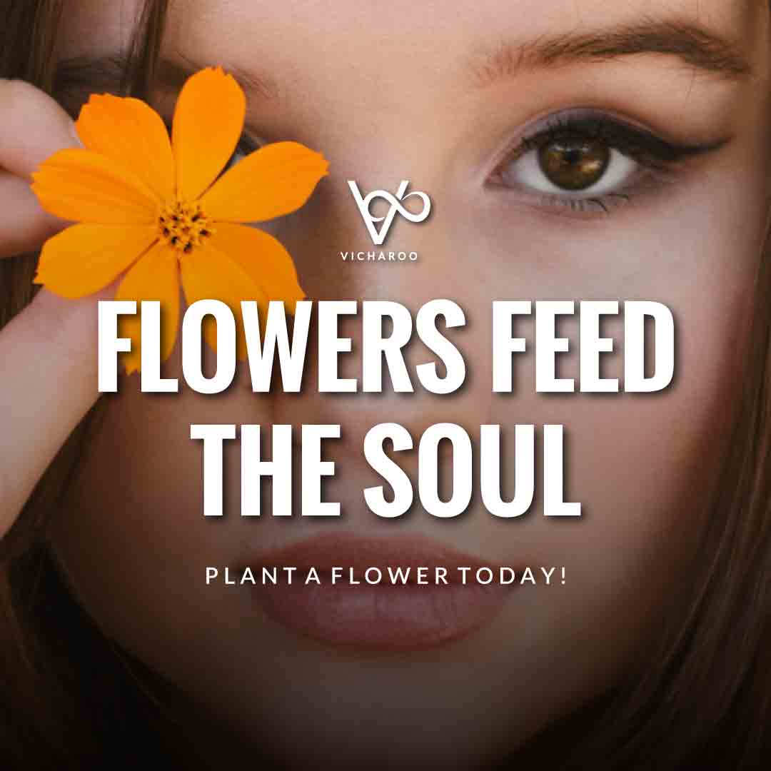 Flowers feed the soul | Gardening Slogans and Quotes | Plant a Flower Day | National Water a Flower Day